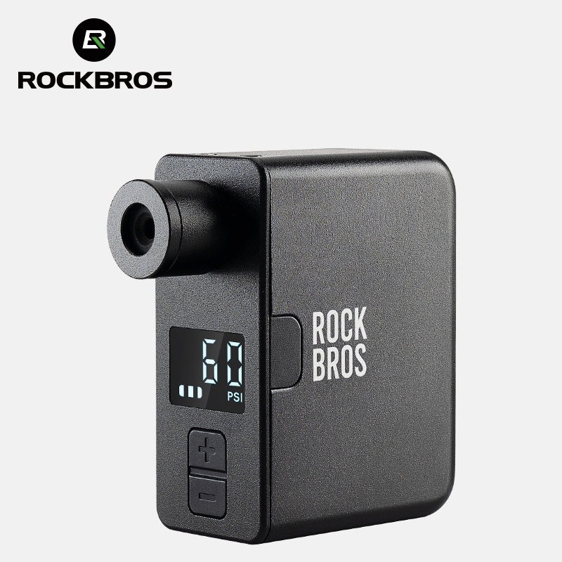 【TH Delivery】ROCKBROS ปั๊มลมไฟฟ้า 120 PSI หน้าจอดิจิทัล ปรับแรงดันอัตโนมัติ แบตเตอรี่ใช้งานได้นาน สำหรับจักรยาน