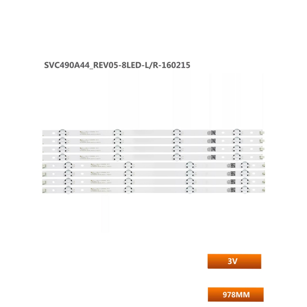 8 ชิ้น/เซ็ต fpr LG 49 นิ้ว TV Backlight 49LH570T-TD.ATIBLJD SVC490A44_REV05_8LED_R/L