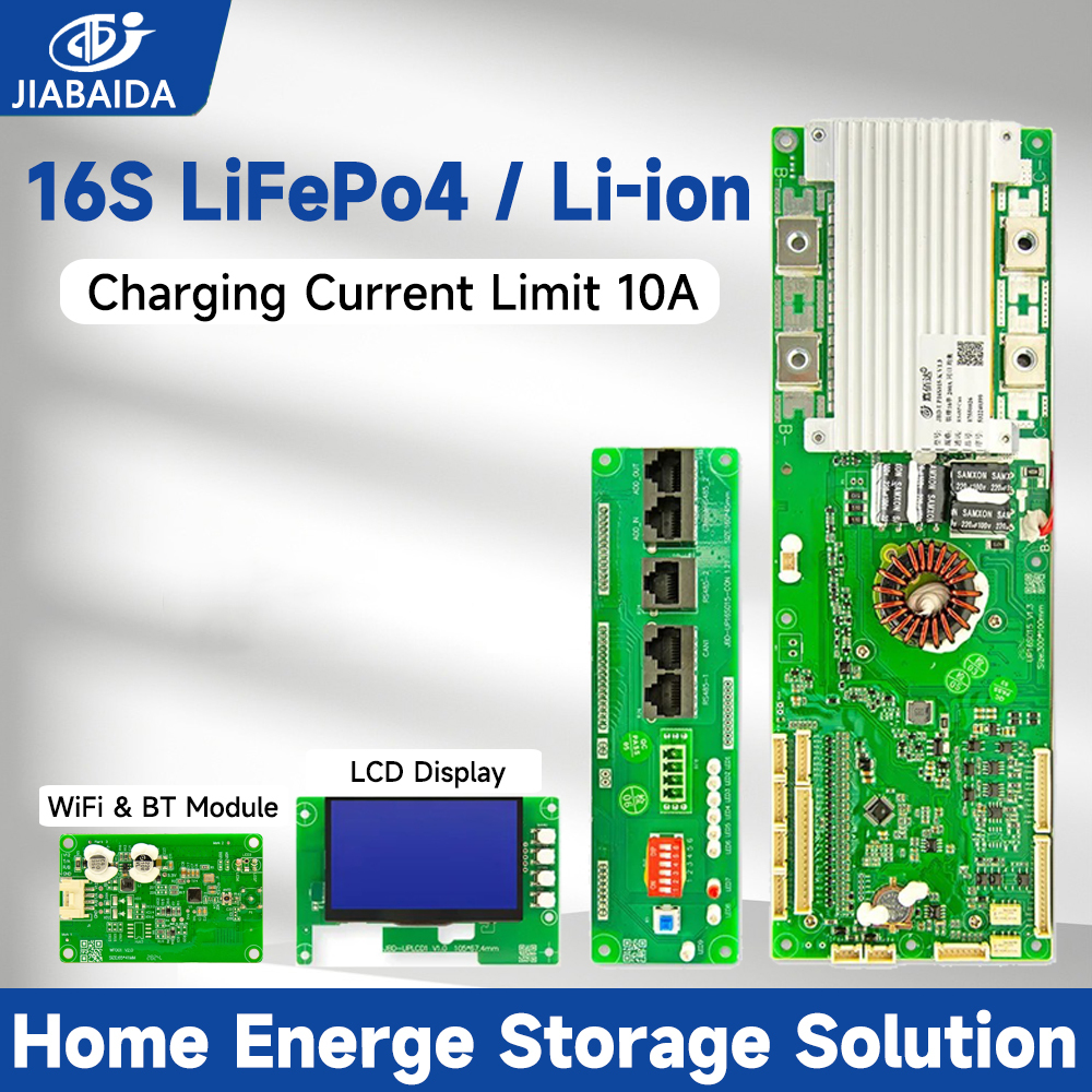 JBD BMS UP16S015 3.2V LiFePo4 16S 48V 100A Energy Storage ESS สมาร์ท BMS พร้อม WiFi BT LCD RS485 สาม