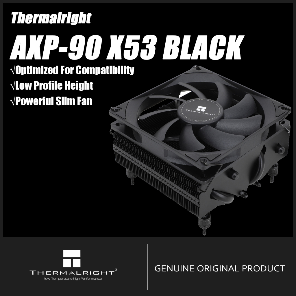 Thermalright AXP90-X53 BLACK CPU Air Cooler HTCP Low Profile CPU Cooler ITX ความเข้ากันได้และการออกแ