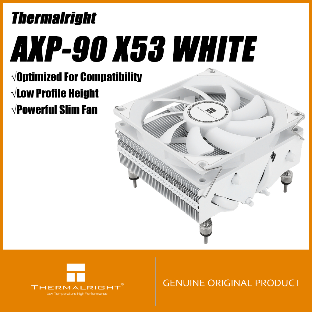 Thermalright AXP90-X53 สีขาว CPU Air Cooler HTCP Low Profile CPU Cooler ITX ความเข้ากันได้และการออกแ