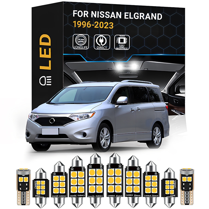 หลอดไฟ LED แผนที่ภายใน Trunk Light Kit สําหรับ Nissan Elgrand E50 E51 E52 1996- 2018 2019 2020 2021 