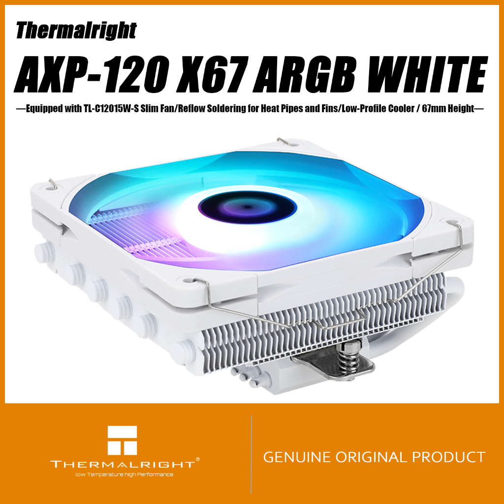 Thermalright AXP120-X67 สีขาว ARGB CPU Air Cooler HTCP Low Profile CPU Cooler พัดลมหลายการกําหนดค่า 