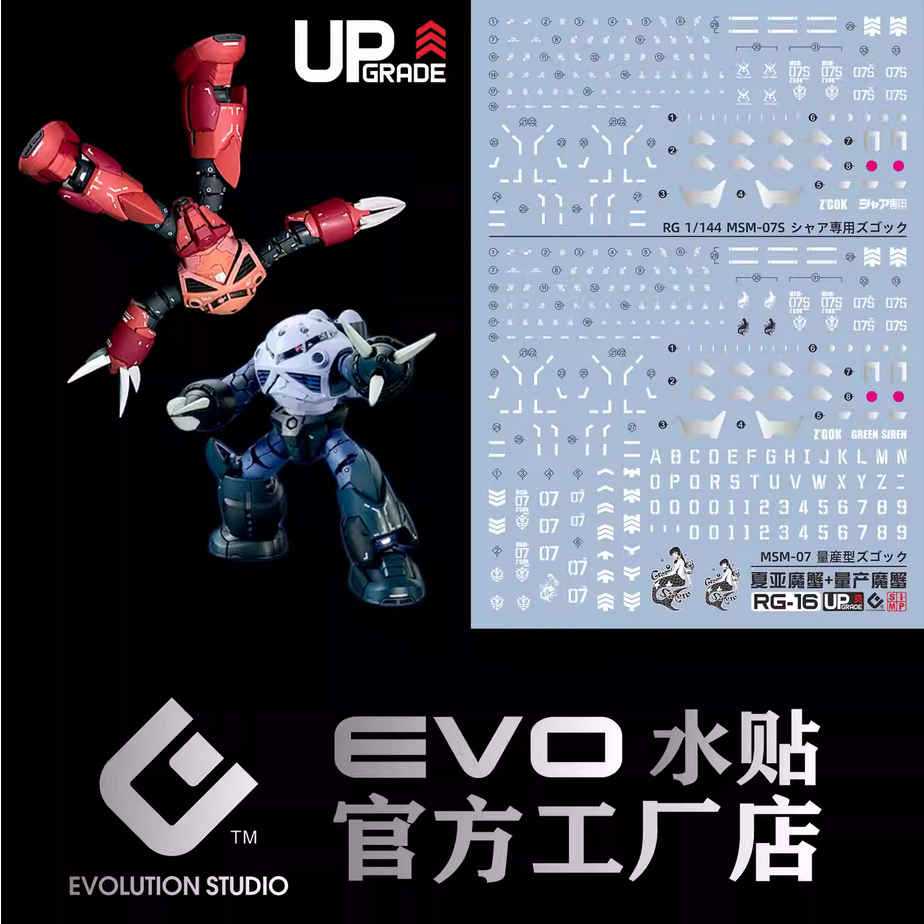 EVO RG 1/144 ZGok Water Slide Decal (ไม่มีฟิกเกอร์ ไม่มีรุ่น) EVORG013