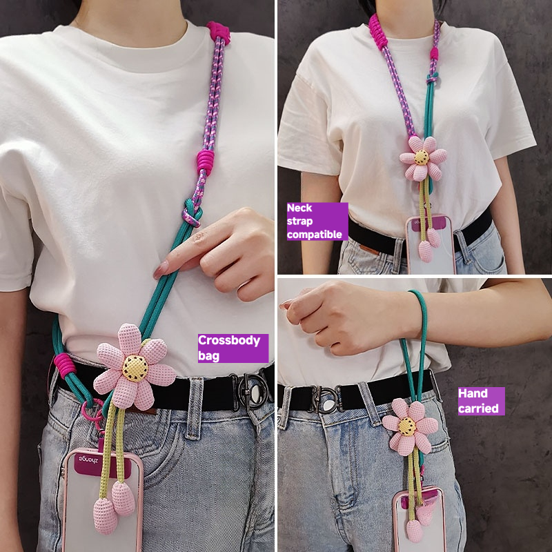 Ins แฟชั่นดอกไม้โทรศัพท์มือถือพู่ส่วนยาวเสื้อกั๊กเสื้อกั๊กเล็ก ๆ 可背多功能挂âââ实用外套套装 แฟชั่นดอกไม้โทรศัพท์มือถือเชือกเส้นเล็กยาว กระเป๋าสะพายข้าง20251030