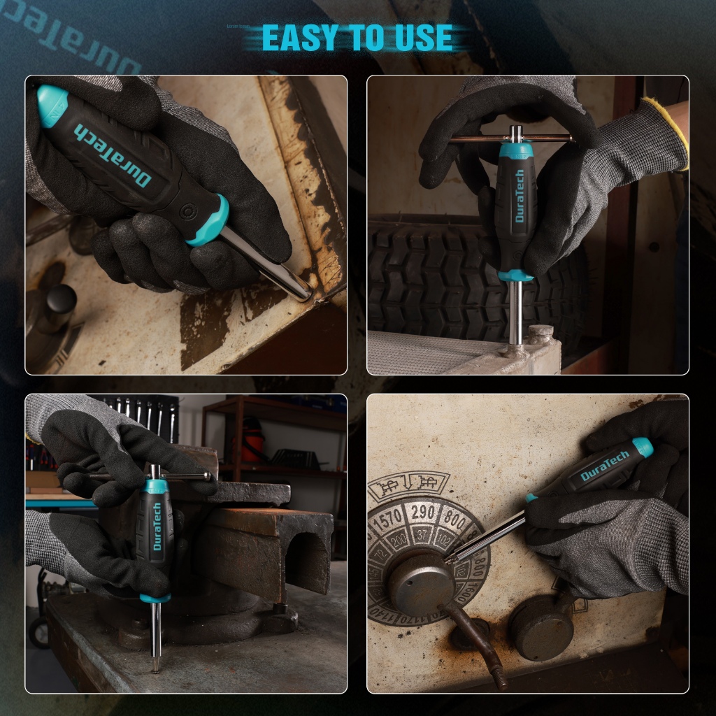 ชุดไขควง DURATECH 18PC พร้อมไขควง T-bar และ Precision Stored in Shaft, Phillips/Slotted/Torx/Square, Professional All in One ชุดเครื่องมือสําหรับซ่อม - รูปที่ 6