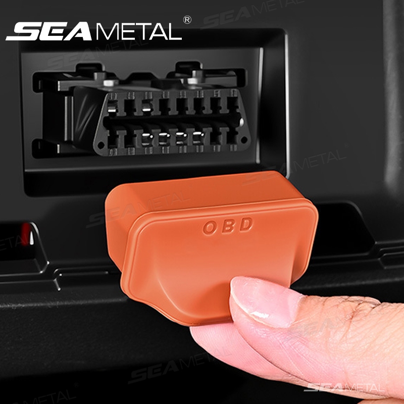 SEAMETAL ฝาครอบป้องกันอินเทอร์เฟซ OBD อัตโนมัติซิลิโคนป้องกันขั้วต่อวินิจฉัยตัวป้องกัน