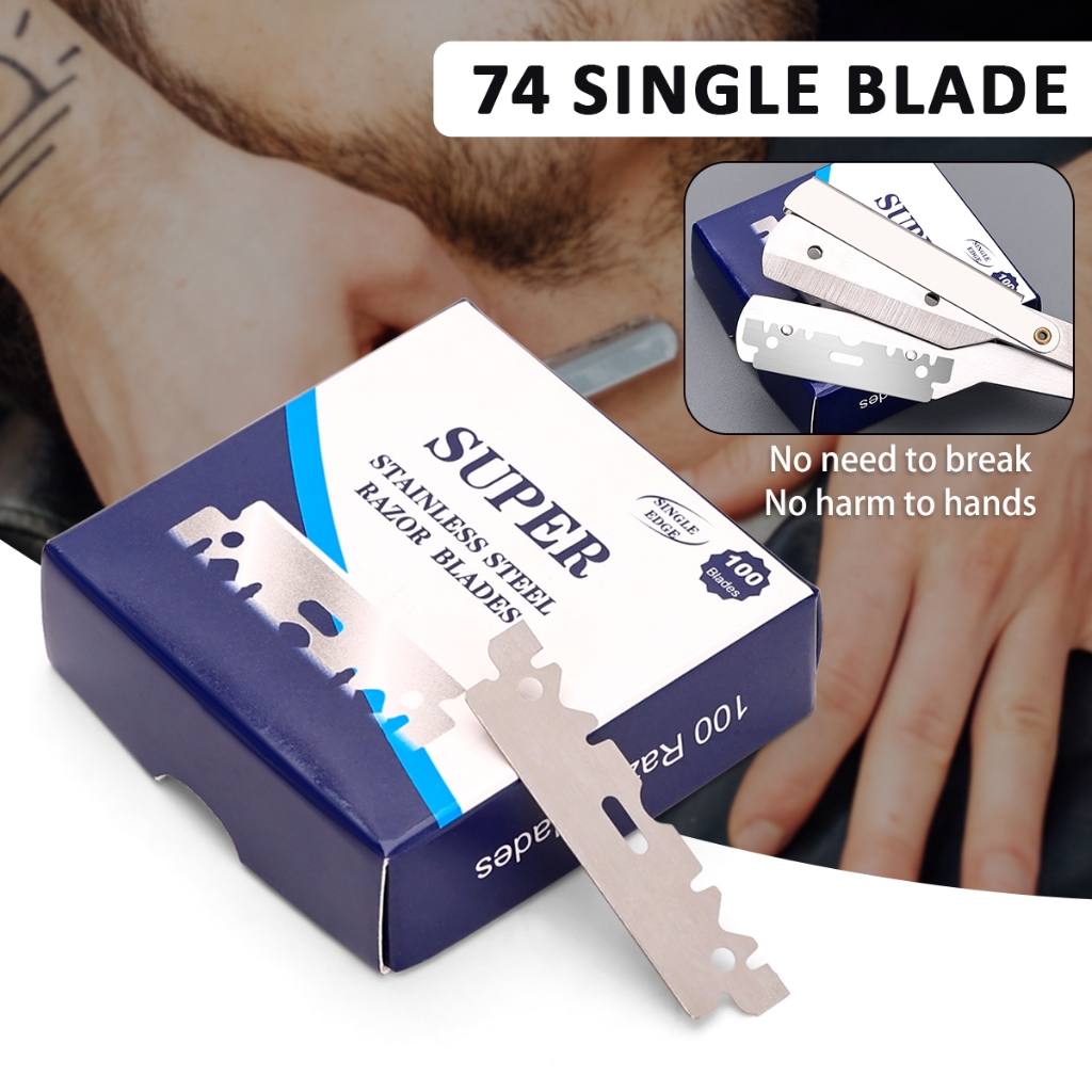 สปอตสปอตสปอต#Shaving ใบมีดโกนใบมีดกําจัดขนบนใบหน้าใบมีดคิ้วสร้างใบมีดสแตนเลส100ชิ้นต่อแพ็คทิ้งใบมีดคม ราคา ถูกที่สุด ดีลบีเคเค แกลเลอรีภาพที่ 2