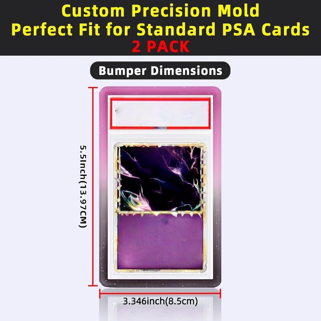 13.97 x 8.5 ซม. 2 ชิ้นสําหรับ PSA Graded การ์ด 35 PT Gradient สี Glitter Slab Guard TPU Slab Protector Graded Guard กันชน ราคา ถูกที่สุด ดีลบีเคเค แกลเลอรีภาพที่ 5