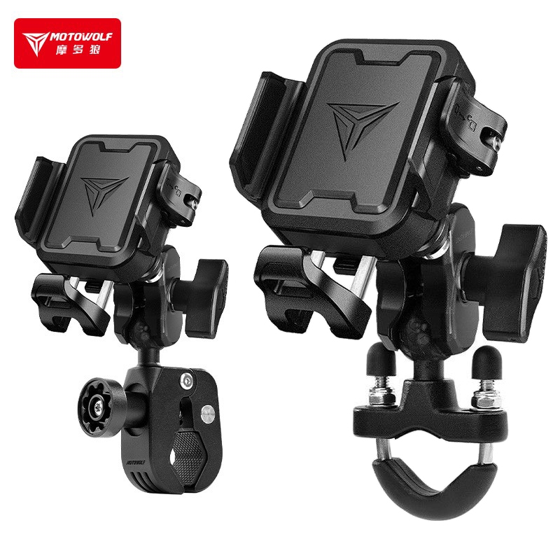 MOTOWOLF MH1 ที่วางโทรศัพท์มอเตอร์ไซค์อเนกประสงค์, วิธีติดตั้ง 6 วิธี, กันกระแทกสูงสุดและการป้องกันโทรศัพท์, ตัวยึดที่ทนทานและเรียบง่ายสําหรับจักรยานจั