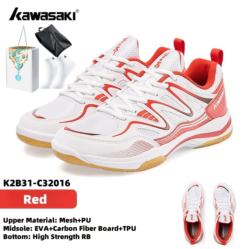 รองเท้าแบดมินตัน Kawasaki C32016 กันลื่น ระบายอากาศ รองเท้ากีฬา พิกเคิลบอล thumbnail 4
