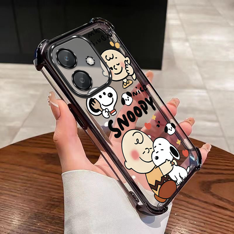OPPO A5 Pro 5G A5i Pro A5x A3x A3 Pro 5G การ์ตูน Snoopy เคสใสกันกระแทกชุบมุมกรณีปกอ่อน