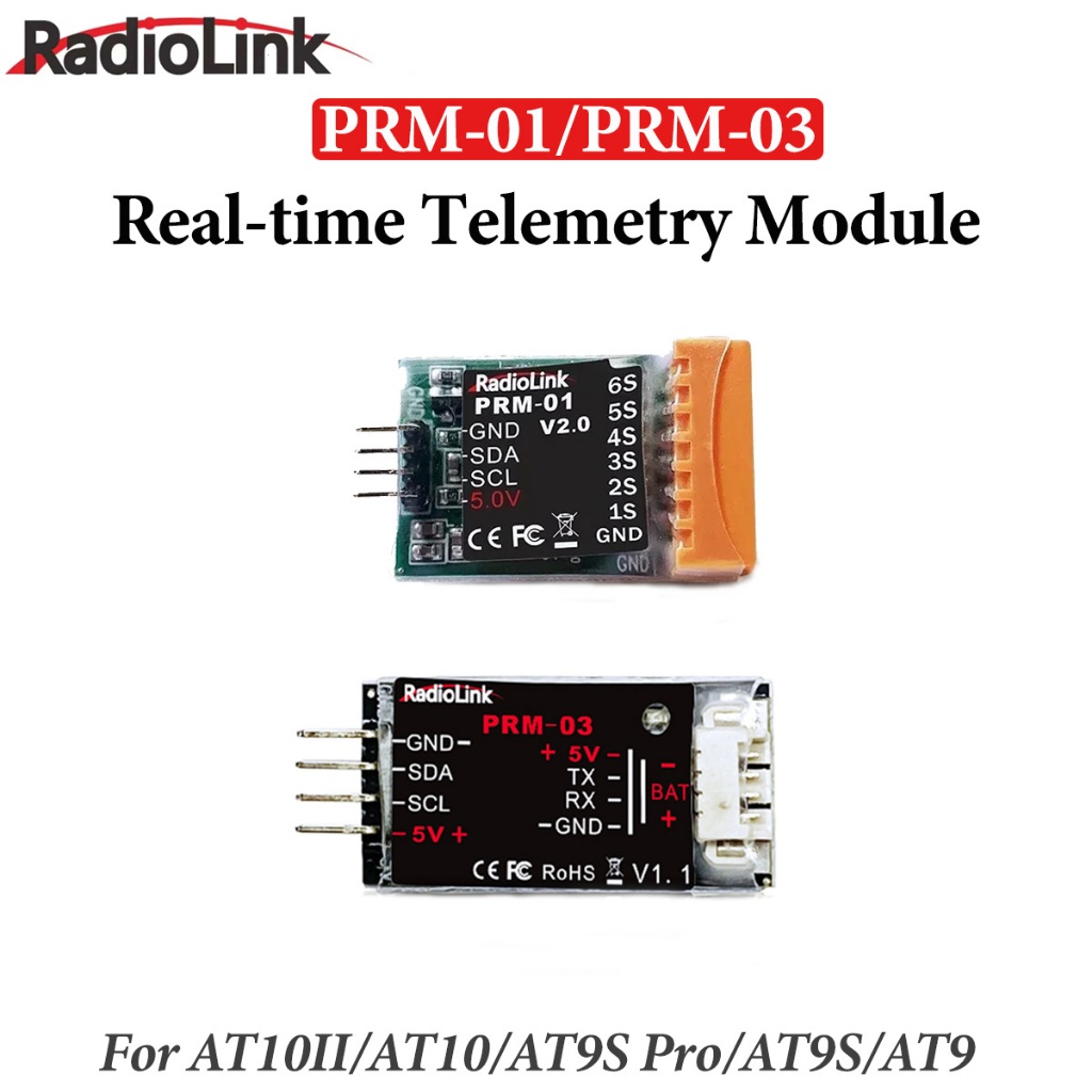 Radiolink PRM-01 PRM-03 ข้อมูลแบบเรียลไทม์แรงดันไฟฟ้า Telemetry โมดูลสําหรับ R12DS R9DS ตัวรับสัญญาณ