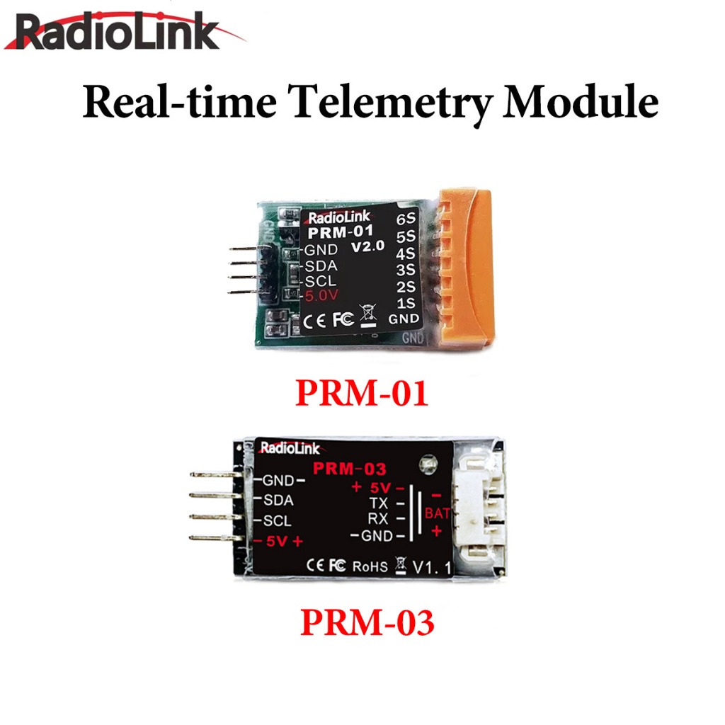 Radiolink PRM-01 PRM-03 ข้อมูลแบบเรียลไทม์แรงดันไฟฟ้า Telemetry โมดูลสําหรับ R12DS R9DS ตัวรับสัญญาณ