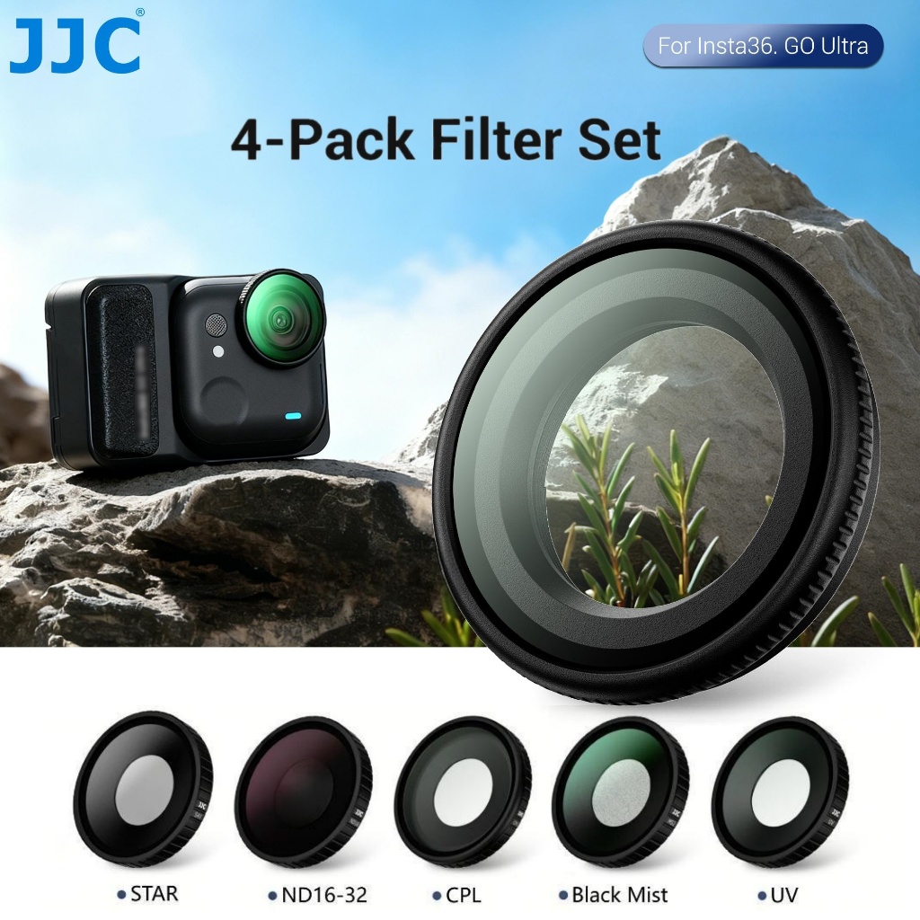 JJC CPL ND สําหรับ Insta360 Go Ultra Black Mist Neutral Density Black Diffusion ชุดกรอง UV ตัวป้องกันเลนส์กล้อง