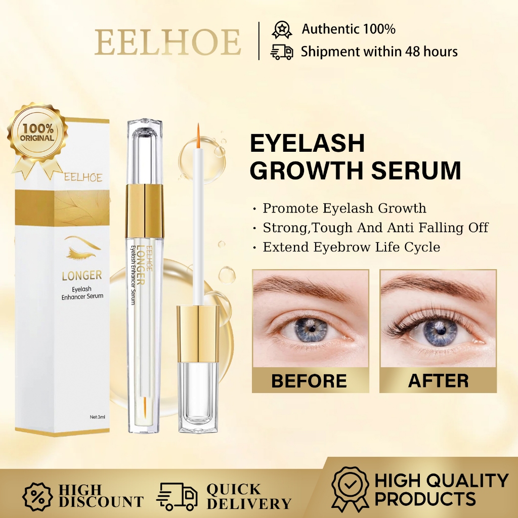 EELHOE Eyelash Growth Serum Eyelash Enhancer Serum Mild Slender Natural Mascara Longer Fuller Lashes