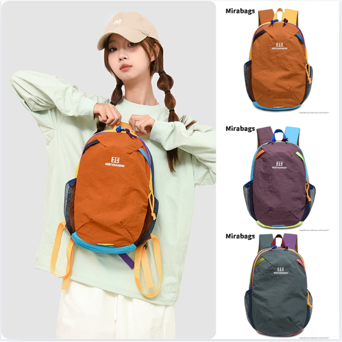 Mirabags Ready stock Backpack กระเป๋าเป้นักเรียน ความจุขนาดใหญ่ น้ําหนักเบา กระเป๋าเดินทางกันน้ําอเนกประสงค์ กระเป๋าเป้เดินป่า สไตล์ Unisex