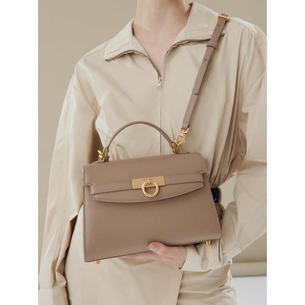 Parisa Wang หญิงกระเป๋า Grace กระเป๋าถือ Commuter Cowhide High-End Cross-Border กระเป๋าสะพาย Messeng