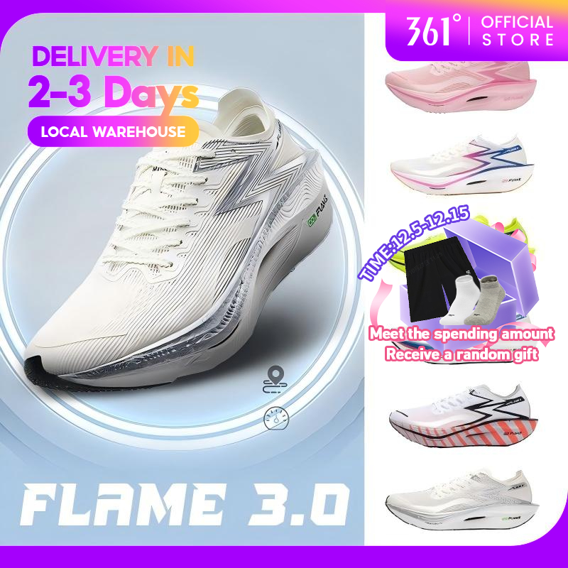 【จัดส่งในไทย】361 Degrees Flame 3.0 รองเท้าวิ่งมาราธอน ระบายอากาศ สําหรับผู้ชาย 672412207