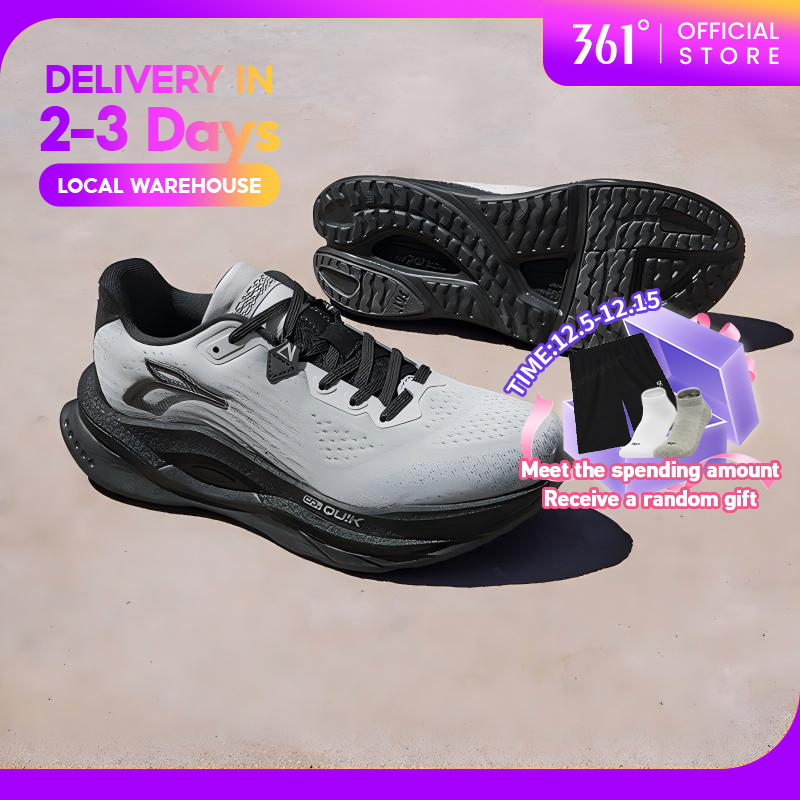 【Wide】361 Degrees Fierce 5.0丨รองเท้าวิ่งชายแบบหน้ากว้าง ระบายอากาศได้ดี ดูดซับแรงกระแทก 672522218