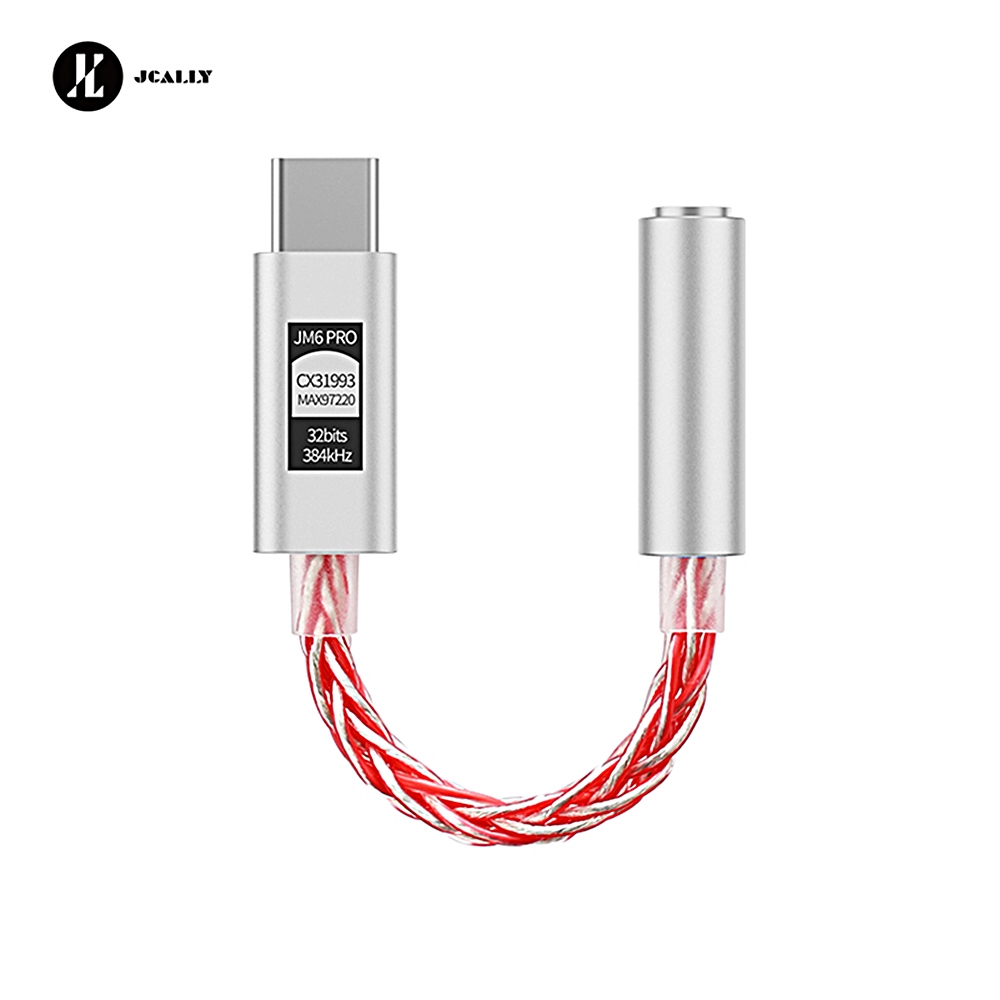 JCALLY JM6 PRO เครื่องขยายเสียงแบบพกพา Type-C ถึง 3.5 มม.CX3193 + MAX97220 ชิปรอง HIFl Professional 
