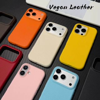 Vegan หนัง/TPU soft case/สีส้มเข้ากันได้สําหรับ iPhone 11 12 13 14 15 16 17 pro max case