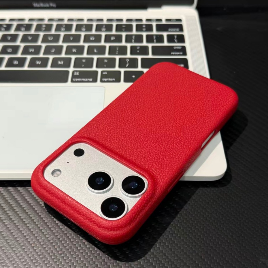 Vegan หนัง/TPU soft case/สีส้มเข้ากันได้สําหรับ iPhone 11 12 13 14 15 16 17 pro max case - รูปที่ 5