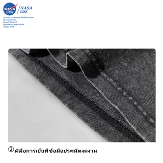 NASA เสื้อยืดฟอก oversize ชายหญิงแขนสั้น สตรีทฮิปฮอป summer ดอกทานตะวัน พิมพ์ลาย คอตตอน100% คอกลม หลวมและระบายอากาศ