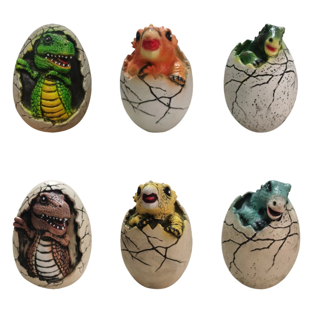 พร้อมส่ง ประติมากรรมไข่ไดโนเสาร์ Jurassic Park เด็กไดโนเสาร์แตกออกจากรูปปั้นไข่รูปปั้นสะสมได้ เหมาะสำหรับตกแต่งบ้านสวน
