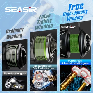SEASIR Worm Shaft Spinning Reel ultra-dense ไขลาน Long Cast น้ําทะเลคาร์บอนเครื่องซักผ้าน้ําจืดน้ําเค็ม reel ตกปลา Coil