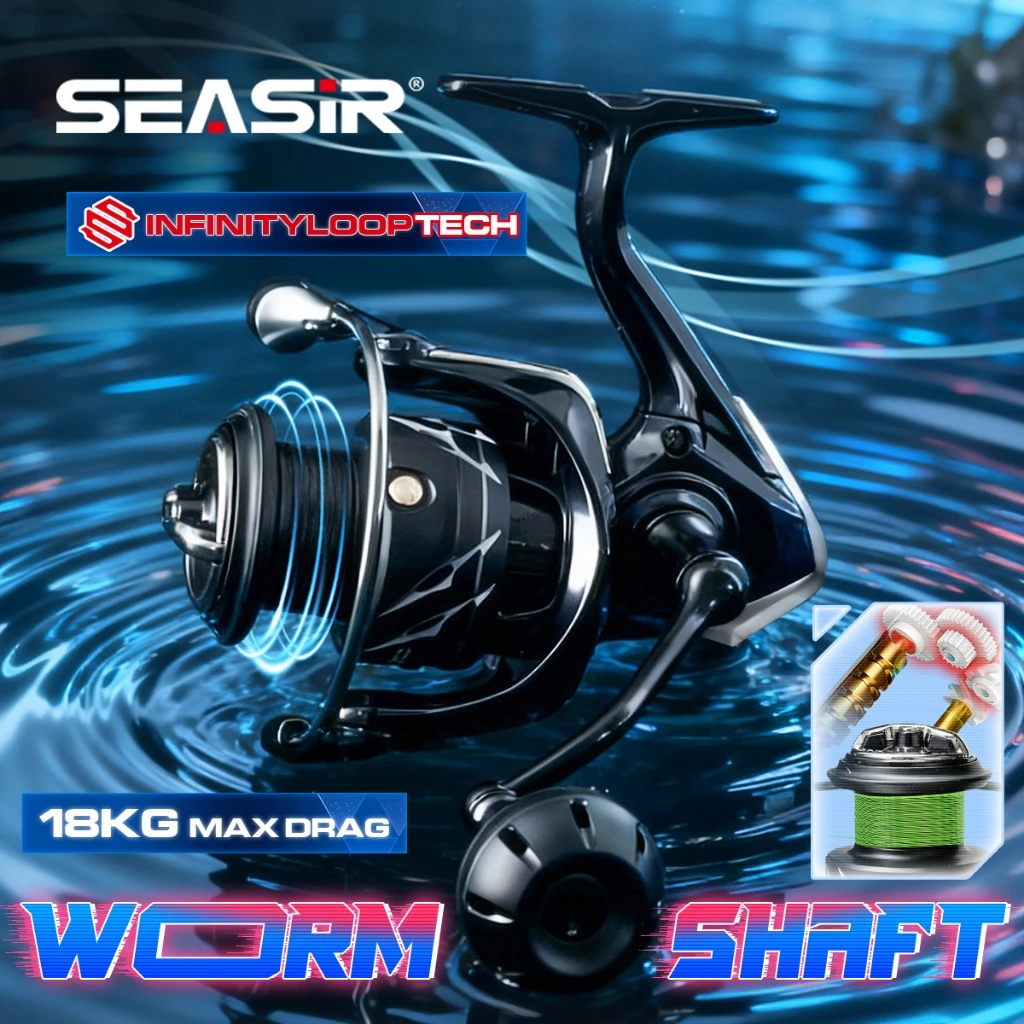 SEASIR Worm Shaft Spinning Reel ultra-dense ไขลาน Long Cast น้ําทะเลคาร์บอนเครื่องซักผ้าน้ําจืดน้ําเค็ม reel ตกปลา Coil