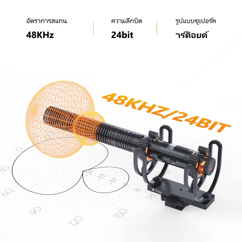 COMICA VM30 2.4G Super Cardioid Condenser ไมโครโฟนไร้สายสําหรับกล้อง สมาร์ทโฟน คอมพิวเตอร์ ไมโครโฟน 3.5 มม. และ USB มืออาชีพสําหรับการถ่ายวิดีโอ, สตรีมมิ่งสด, การรายงาน thumbnail 3