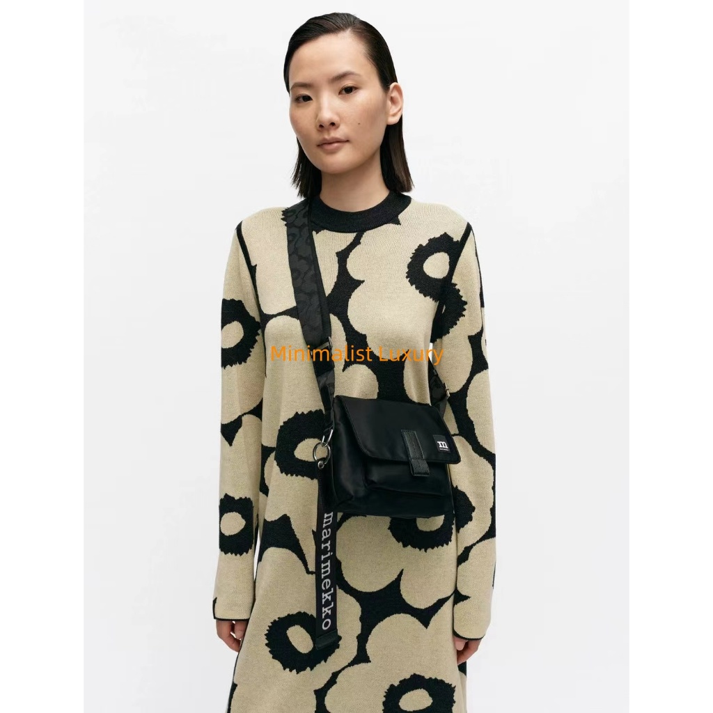 MARIMEKKO รุ่นสูงต้นฤดูใบไม้ผลิสไตล์ใหม่แฟชั่นการพิมพ์ชุดกระเป๋าสะพายไหล่Crossbody Flapกระเป๋าสี่เหลี่ยมเล็ก
