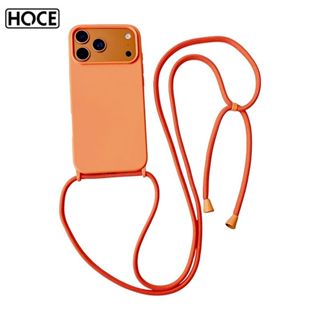 HOCE กระเป๋าสะพายข้าง สร้อยคอเชือกเส้นเล็กซิลิโคนเหลวเคสโทรศ…
