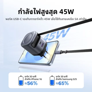 UGREEN Nexode 45W/65W GaN Charger USB-C USB-A 3 พอร์ต Charger Nexode GaN Fast Charger 69 ซม.Retractable USB C สําหรับ iPhone 17/16/15/14/13 Xiaomi 15/14Pro Samsung Galaxy S25