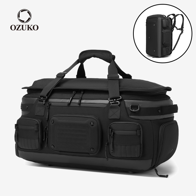 OZUKO Travel Duffle Bag ความจุขนาดใหญ่รองเท้ากันน้ํากลางแจ้งช่องยิมกระเป๋ากีฬา