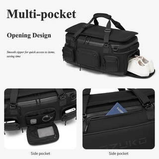 OZUKO Travel Duffle Bag ความจุขนาดใหญ่รองเท้ากันน้ํากลางแจ้งช่องยิมกระเป๋ากีฬา
