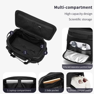 OZUKO Travel Duffle Bag ความจุขนาดใหญ่รองเท้ากันน้ํากลางแจ้งช่องยิมกระเป๋ากีฬา