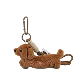 MEIKISS Free Gift Sausage Dog Mascot Bag Charms & Silk Scarf