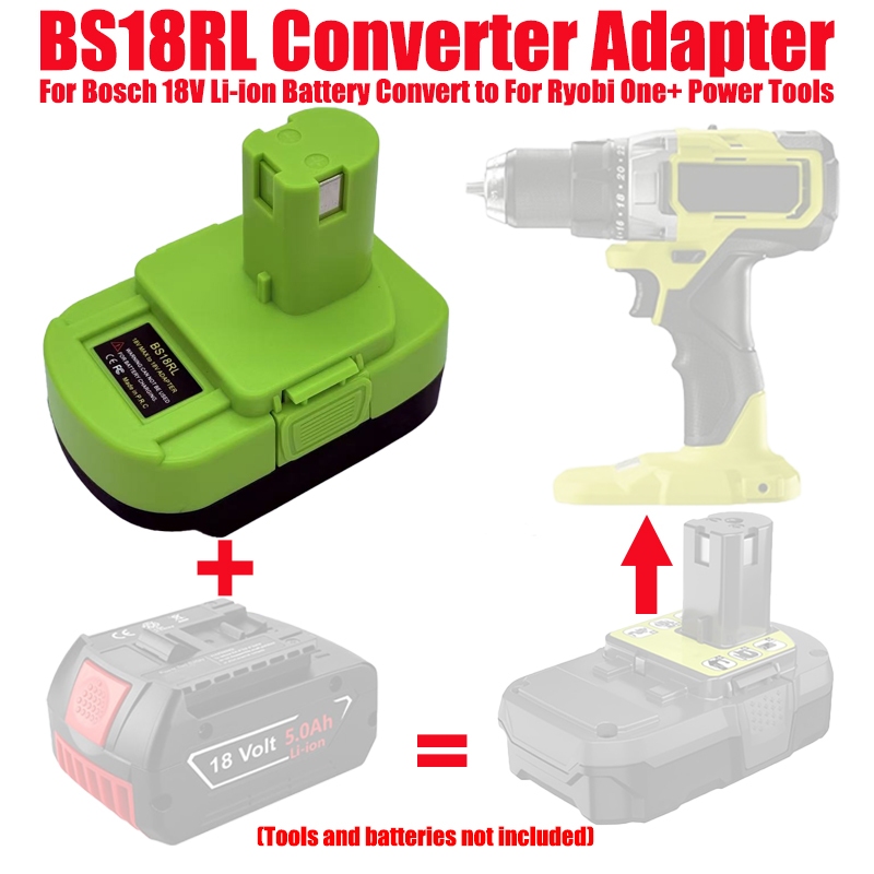 BS18RL ตัวแปลงอะแดปเตอร์แบตเตอรี่สําหรับ Bosch 18V แบตเตอรี่ลิเธียมไอออนแปลงไปทํางานสําหรับ Ryobi 18V เครื่องมือไร้สาย สินค้า