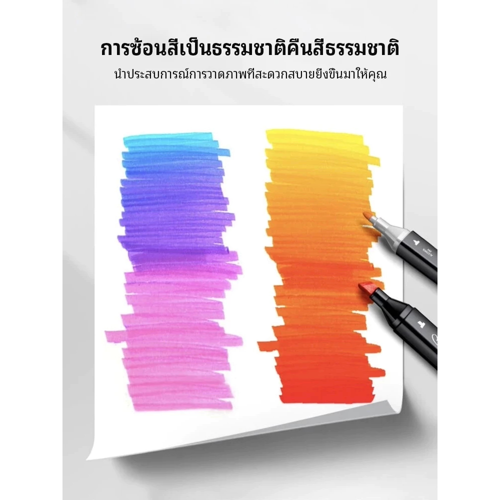 ปากกามาร์คเกอร์ (Brush หัว+Broad หัว) Marker ปากกาเมจิก ปากกาวาดภาพ ชุด สำหรับการวาดภาพแบบมืออาชีพ - รูปที่ 4