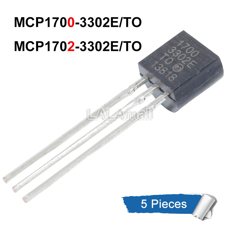 5 ชิ้น/ล็อต MCP1700-3302E/TO MCP1702-3302E/TO 1700 1702 3302E TO-92 LDO Regulator ใหม่เดิม
