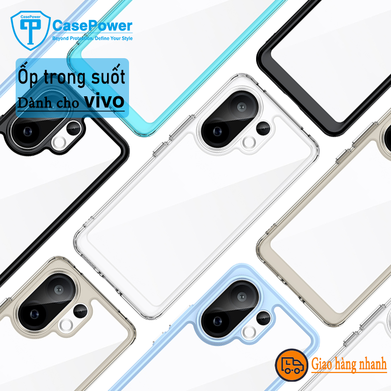 CasePower สําหรับ Vivo V60 V50 Lite V40 Pro Y29 TX4 Y300T กรณี TPU อะคริลิคกันกระแทกโปร่งใสฝาครอบโทร