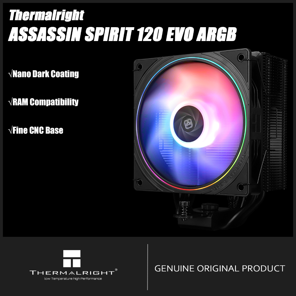 Thermalright ASSASSIN SPIRIT 120 EVO ARGB CPU Air Cooler AS120 EVO ARGB พร้อมพัดลม TL-S12-S ARGB