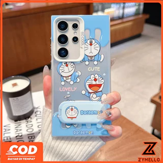 เหมาะสําหรับ OPPO Reno 15F Reno 14F Reno 14 PRO Reno 13F Reno12 F Reno11 F Reno 10 Reno 8T Reno 8Z Reno 7Z Reno8 การ์ตูนน่ารักBlue Cat กระจกขาตั้งกันกระแทก TPU p