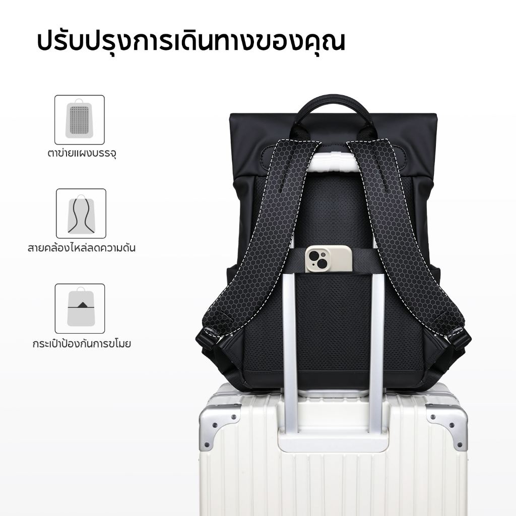 Full DESIGN حقيبة ظهر Savvy Men للابتوب 15 بوصة — صورة 6