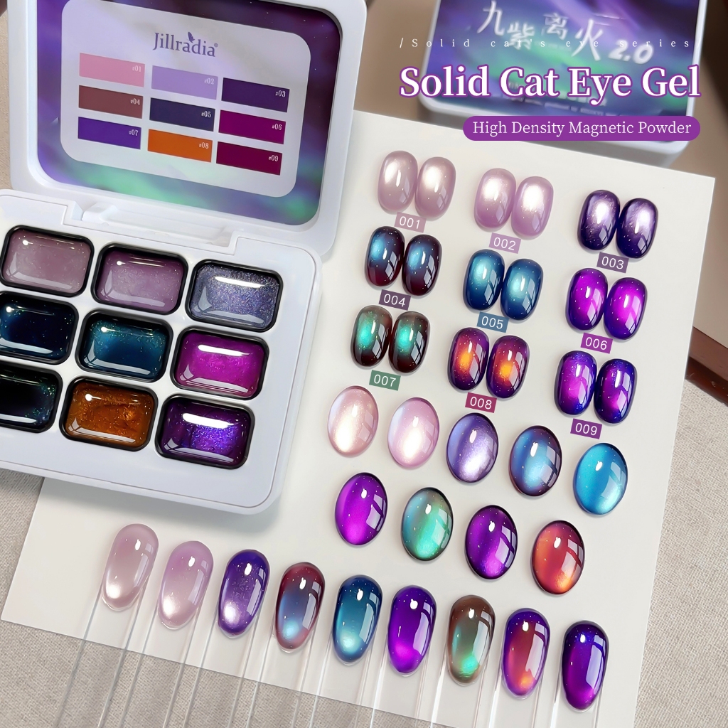 JILLRADIA - ยาทาเล็บเจลสีม่วงแคทอายสุดอินเทรนด์ สีสันสดใสและเงางามเป็นพิเศษ