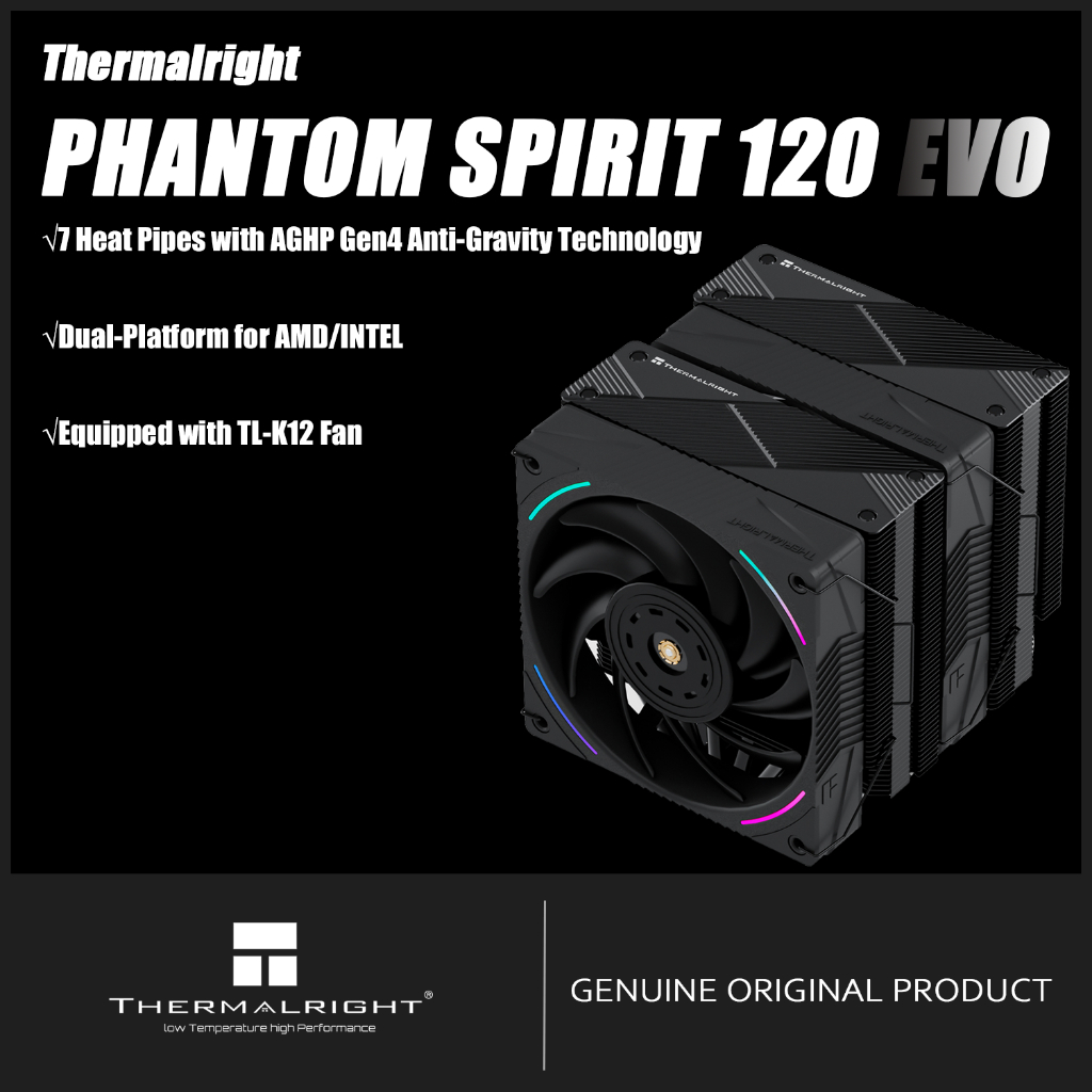 Thermalright PHANTOM SPIRIT 120 EVO CPU Air Cooler PS120 EVO มาพร้อมกับพัดลม TL-K12 Dual-Platform สํ