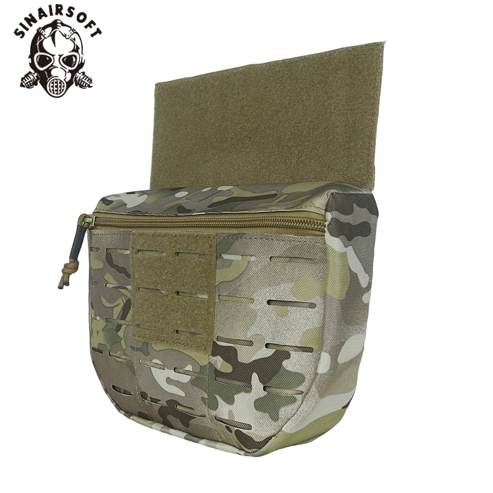 SINAIRSOFT กระเป๋ากันน้ำแบบเลเซอร์ตัด ทำจากไนลอนระบบ MOLLE พกพาอุปกรณ์ได้ มีที่แขวนสิ่งของขนาดเล็กด้านหน้า