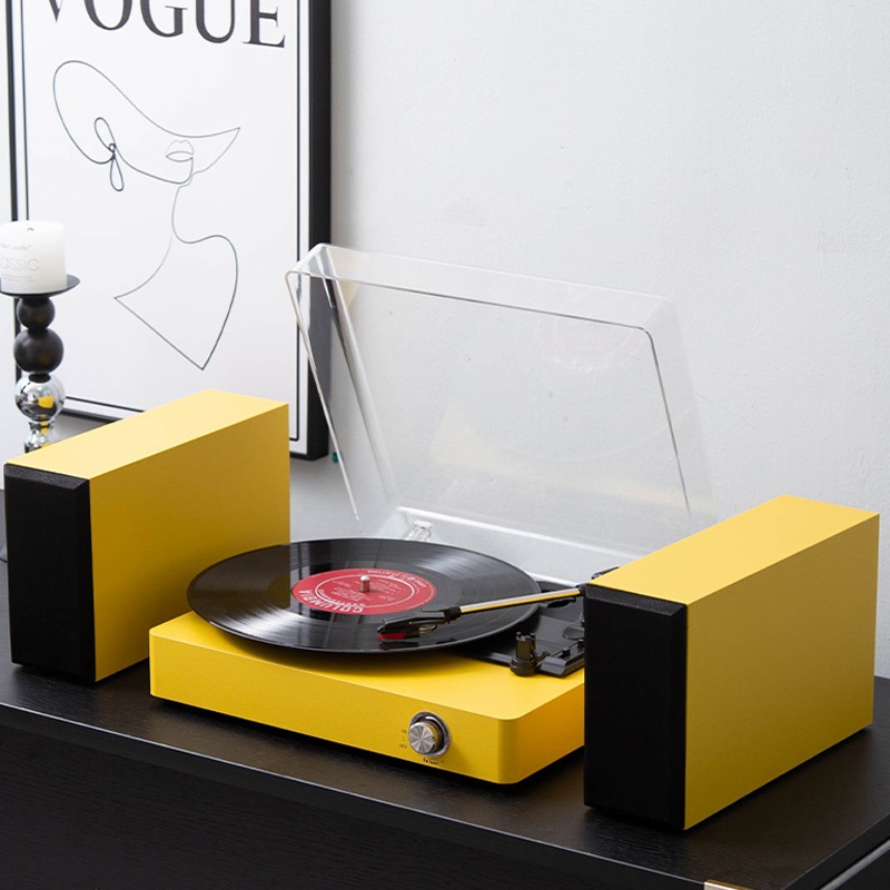 Fornuts เครื่องเล่นแผ่นเสียงไวนิล Retro Gramophone ห้องนั่งเล่นสเตอริโอ Bluetooth Speaker กันฝุ่นปกคลุมเครื่องเล่นแผ่นเสียง เครื่องแผ่นเสียงย้อนยุค